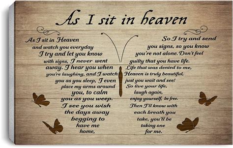 As I Sit In Heaven Poem Printable